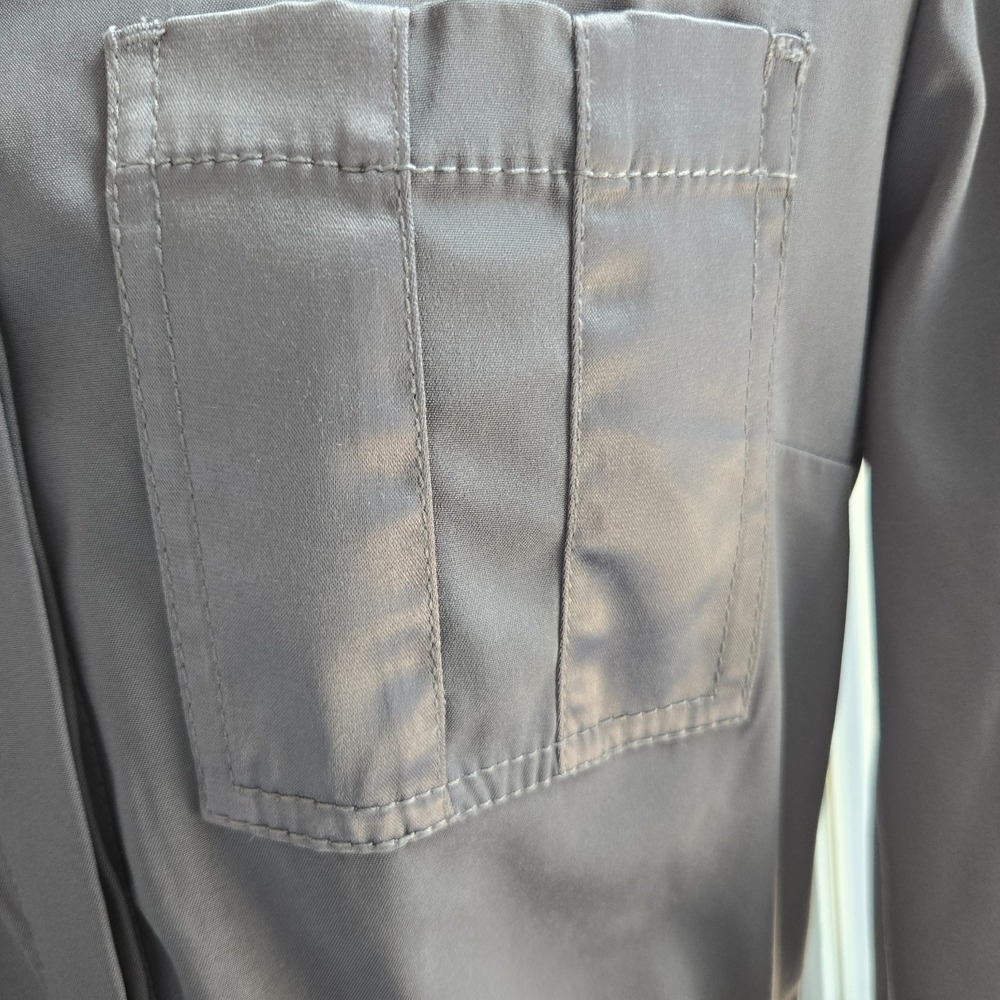 White House Black Market Jumpsuit Womens 4 Gray Utility Cargo Long Sleeve Chic - Picture 3 of 14